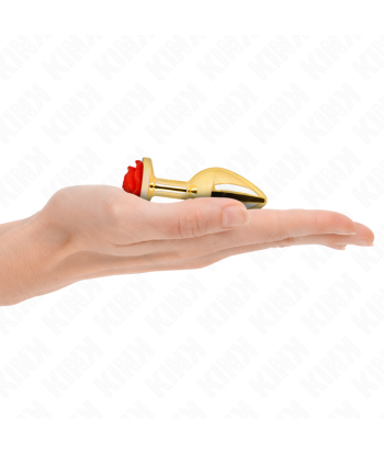 KINK - PLUG ANAL DORADO ROSA ROJA TALLA S