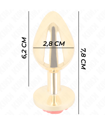KINK - PLUG ANAL DORADO ROSA ROJA TALLA S