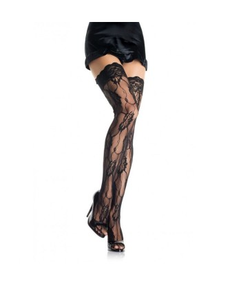 LEG AVENUE - MEDIAS DE ENCAJE ROMANTICO FLORAL