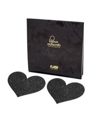 BIJOUX - INDISCRETS PEZONERAS FLASH CORAZÓN NEGRO