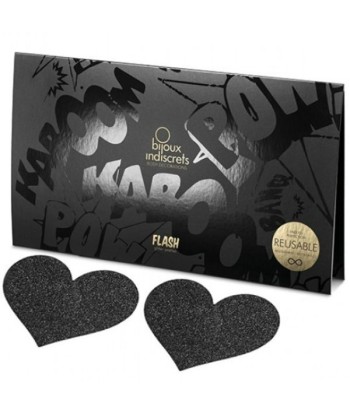 BIJOUX - INDISCRETS PEZONERAS FLASH CORAZÓN NEGRO