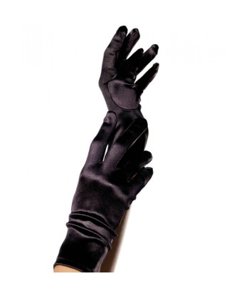 LEG AVENUE - GUANTES SATIN NEGRO