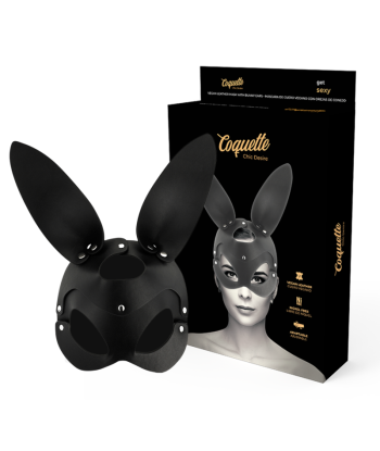 COQUETTE CHIC DESIRE - MASCARA CUERO VEGANO CON OREJAS DE CONEJO