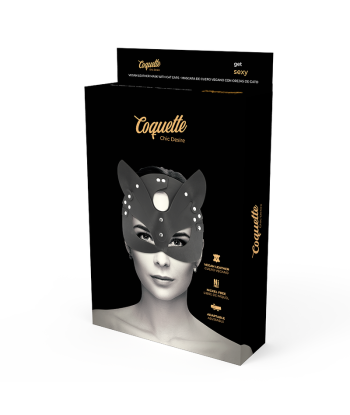 COQUETTE CHIC DESIRE - MASCARA CUERO VEGANO CON OREJAS DE GATO