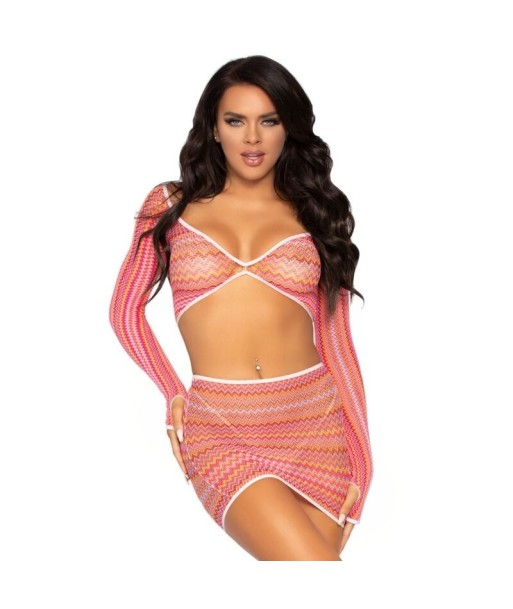 LEG AVENUE - ZIG ZAG TOP Y MINI FALDA TALLA ÚNICA LEG AVENUE - ZIG ZAG TOP Y MINI FALDA TALLA ÚNICA