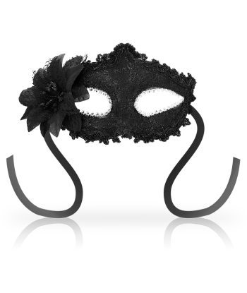 OHMAMA - MASKS ANTIZAZ ESTILO VENECIANO FLOR LATERAL - NEGRA