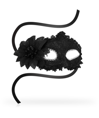 OHMAMA - MASKS ANTIZAZ ESTILO VENECIANO FLOR LATERAL - NEGRA