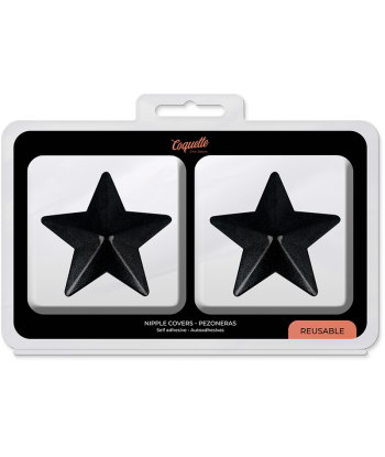 COQUETTE CHIC DESIRE - CUBRE PEZONES METAL ESTRELLAS NEGRAS