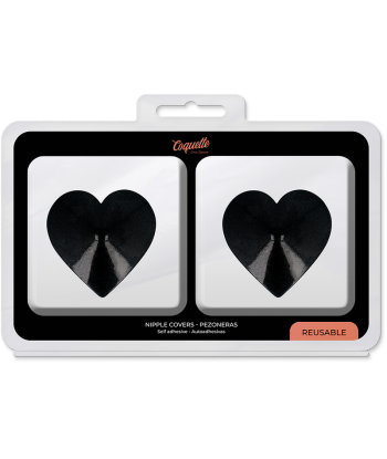 COQUETTE CHIC DESIRE - CUBRE PEZONES METAL CORAZONES NEGROS