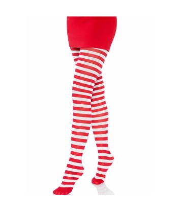 LEG AVENUE - MEDIAS DE RAYAS BLANCO-ROJO