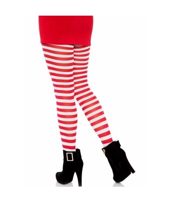 LEG AVENUE - MEDIAS DE RAYAS BLANCO-ROJO