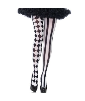 LEG AVENUE - MEDIAS ARLEQUIN NEGRO-BLANCO