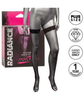 CALEXOTICS - RADIANCE MEDIAS HASTA EL MUSLO PEDRERÍA TALLA GRANDE