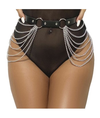 SUBBLIME - CINTURÓN DE CADENAS CUERO NEGRO TALLA ÚNICA