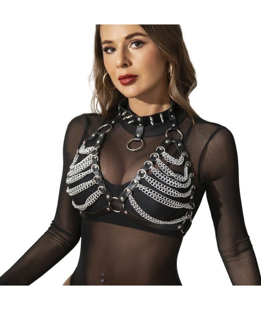 SUBBLIME - ARNÉS SUJETADOR Y COLLAR CON CADENAS TALLA ÚNICA