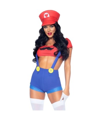LEG AVENUE - DISFRAZ SEXY MARIO BROS ROJO-AZUL S