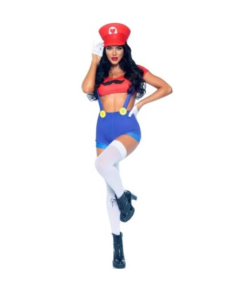 LEG AVENUE - DISFRAZ SEXY MARIO BROS ROJO-AZUL M