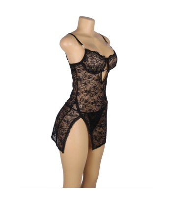 SUBBLIME - 954185 BABYDOLL DE ENCAJE CON TIRANTES AJUSTABLES NEGRO S-M