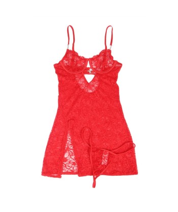 SUBBLIME - 954208 BABYDOLL DE ENCAJE CON TIRANTES AJUSTABLES ROJO S-M