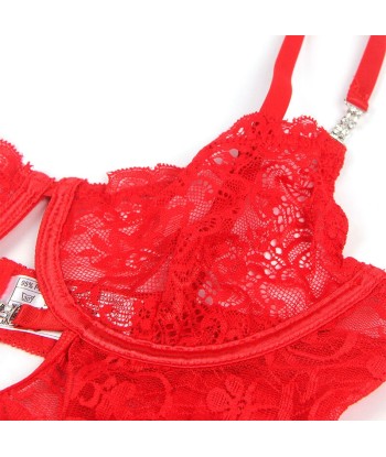 SUBBLIME - 954208 BABYDOLL DE ENCAJE CON TIRANTES AJUSTABLES ROJO S-M