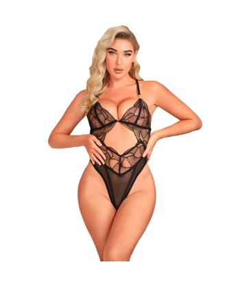 SUBBLIME - 955229 BODY TRANSPARENTE CON ENCAJE HUECO NEGRO L-XL