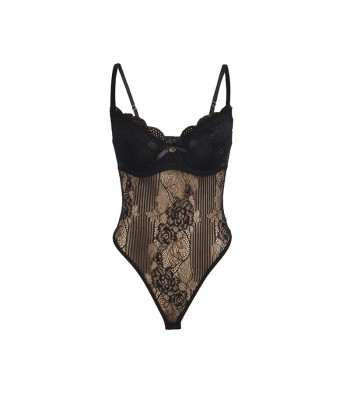 SUBBLIME - 955618 BODY DE ENCAJE CON CIERRE INFERIOR NEGRO S-M