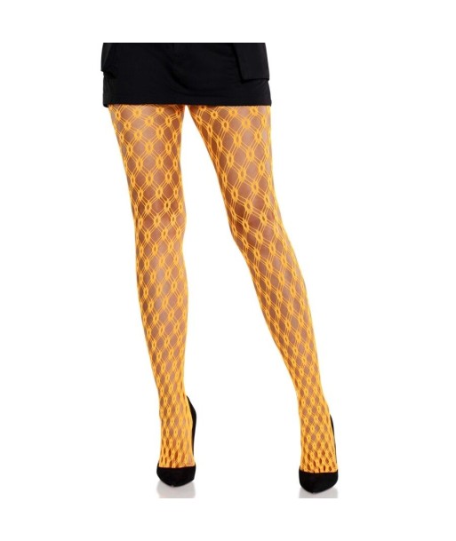 LEG AVENUE - MALLAS DE ENCAJE CON OJALES NARANJA NEÓN LEG AVENUE - MALLAS DE ENCAJE CON OJALES NARANJA NEÓN