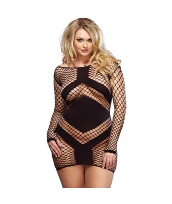 LEG AVENUE - MINI VESTIDO RED SEXY NEGRO TALLA GRANDE 1X-2X