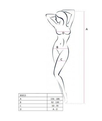PASSION - WOMAN BS013 BODYSTOCKING BLANCO TALLA ÚNICA