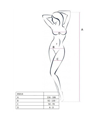 PASSION - WOMAN BS014 BODYSTOCKING BLANCO TALLA ÚNICA