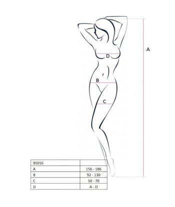 PASSION - WOMAN BS016 BODYSTOCKING BLANCO TALLA ÚNICA