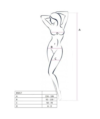 PASSION - WOMAN BS017 BODYSTOCKING BLANCO TALLA ÚNICA