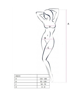 PASSION - WOMAN BS019 BODYSTOCKING NEGRO TALLA ÚNICA