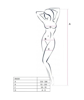 PASSION - WOMAN BS020 BODYSTOCKING BLANCO TALLA ÚNICA