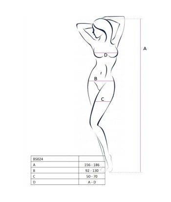 PASSION - WOMAN BS024 BODYSTOCKING BLANCO TALLA ÚNICA