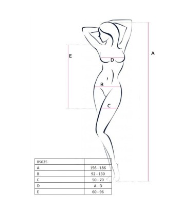 PASSION - WOMAN BS025 BODYSTOCKING ESTILO VESTIDO NEGRO TALLA ÚNICA