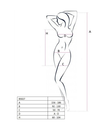 PASSION - WOMAN BS027 BODYSTOCKING ESTILO VESTIDO NEGRO TALLA ÚNICA