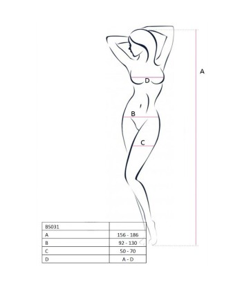 PASSION - WOMAN BS031 BODYSTOCKING NEGRO TALLA ÚNICA