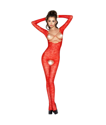 PASSION - WOMAN BS031 BODYSTOCKING ROJO TALLA ÚNICA