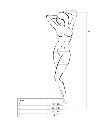 PASSION - WOMAN BS032 BODYSTOCKING ROJO TALLA ÚNICA