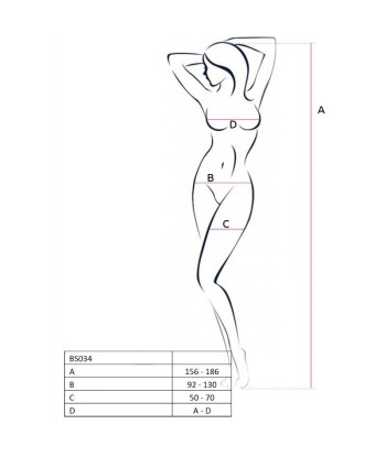 PASSION - WOMAN BS034 BODYSTOCKING BLANCO TALLA ÚNICA