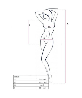 PASSION - WOMAN BS035 BODYSTOCKING BLANCO TALLA ÚNICA