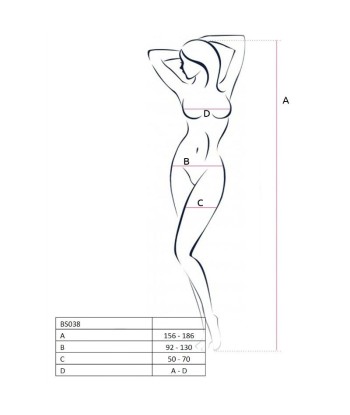 PASSION - WOMAN BS038 BODYSTOCKING ROJO TALLA ÚNICA
