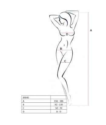 PASSION - WOMAN BS045 BODYSTOCKING BLANCO TALLA ÚNICA
