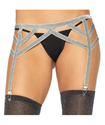 LEG AVENUE - LIGUERO LUREX PLATEADO TALLA ÚNICA