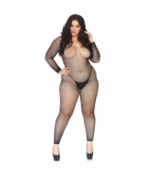 LEG AVENUE - BODYSTOCKING EN RED CON BRILLANTE 1X-2X LEG AVENUE - BODYSTOCKING EN RED CON BRILLANTE 1X-2X