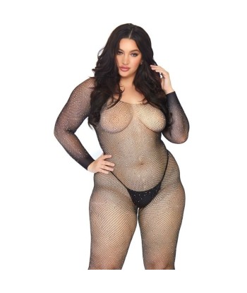 LEG AVENUE - BODYSTOCKING EN RED CON BRILLANTE 1X-2X
