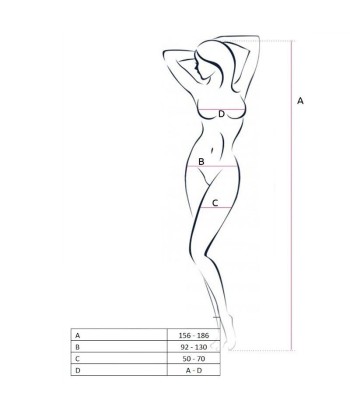PASSION - WOMAN BS055 BODYSTOCKING BLANCO TALLA ÚNICA