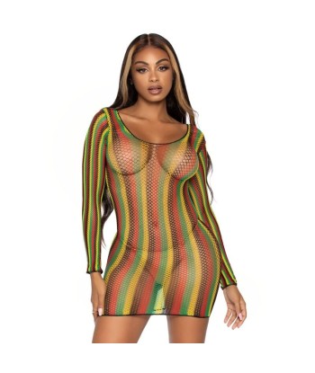 LEG AVENUE - MINIVESTIDO DE RED RASTAS TALLA ÚNICA