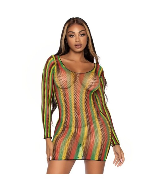 LEG AVENUE - MINIVESTIDO DE RED RASTAS TALLA ÚNICA LEG AVENUE - MINIVESTIDO DE RED RASTAS TALLA ÚNICA